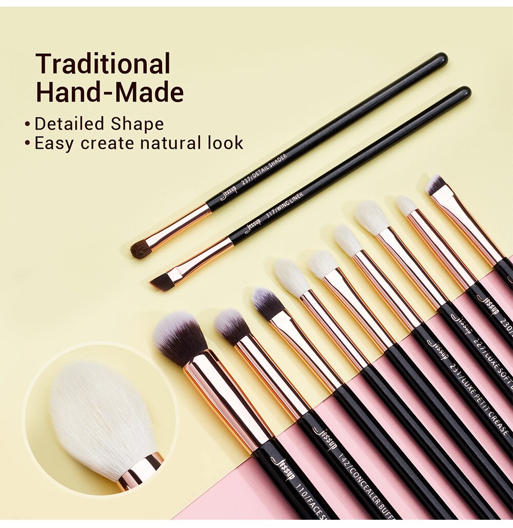 brush sets for makeup high quality black rose gold 25pcs - Jessup Beauty UK