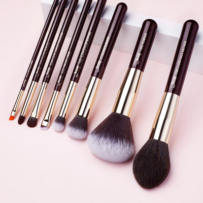 labeled makeup brush set brown 15pcs - Jessup Beauty UK