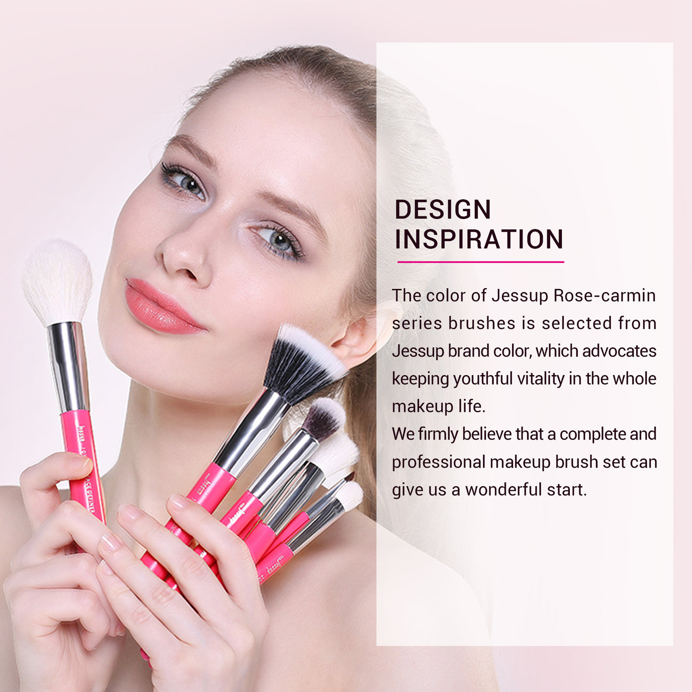 Individual 25Pcs Professional Makeup Brush Kit Pink T195