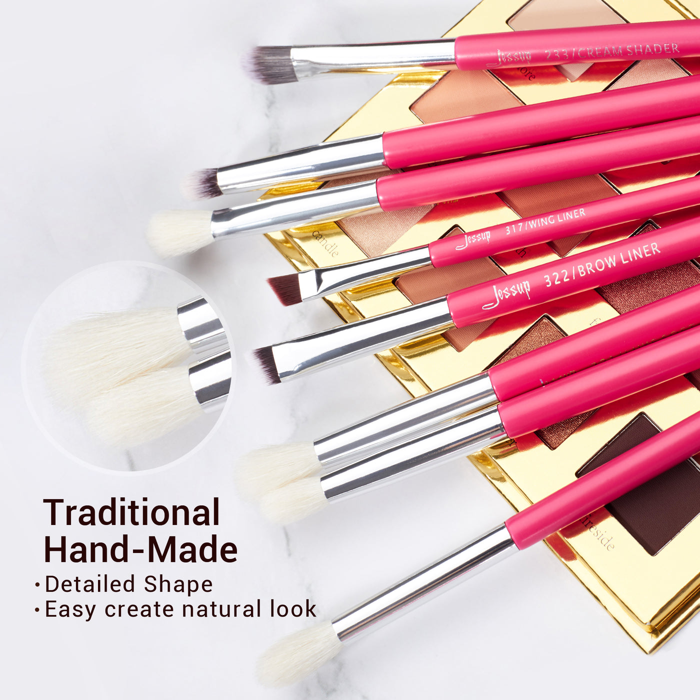Individual 25Pcs Professional Makeup Brush Kit Pink T195