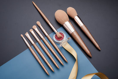 luxury makeup eye brushes set soft vegan gold 8pcs - Jessup Beauty UK