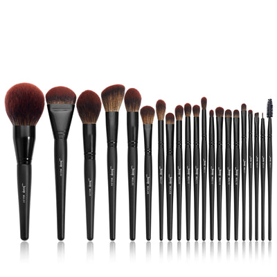 luxury makeup eye brushes set soft vegan synthetic black 21pcs - Jessup Beauty UK