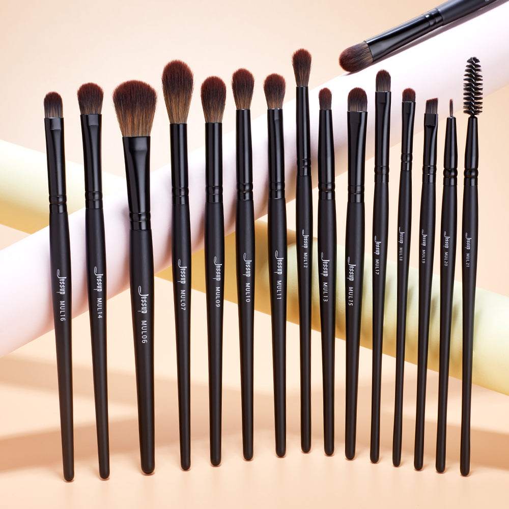 eyeshadow brush set black 16pcs - Jessup Beauty UK