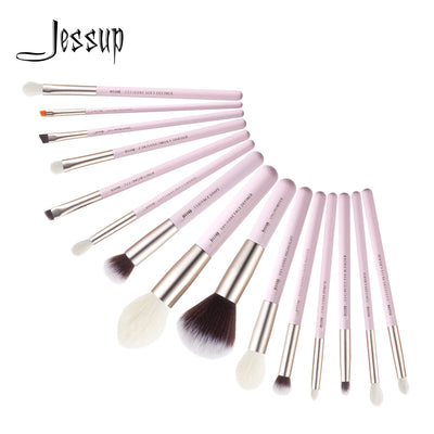 makeup brushes for girls pink 15pcs - Jessup Beauty UK