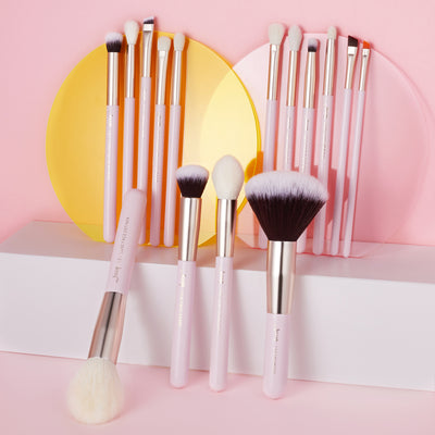 makeup brushes for girls pink 15pcs - Jessup Beauty UK