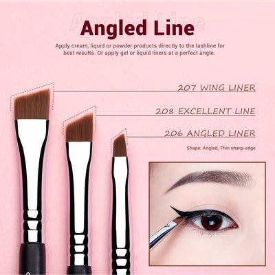 angled eyeliner makeup brushes - Jessup Beauty UK
