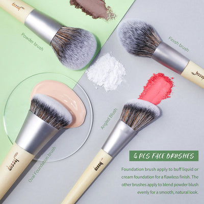 sustainable vegan essential makeup brushes - Jessup UK