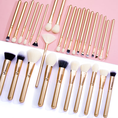 gold complete makeup brush set 30pcs - Jessup Beauty