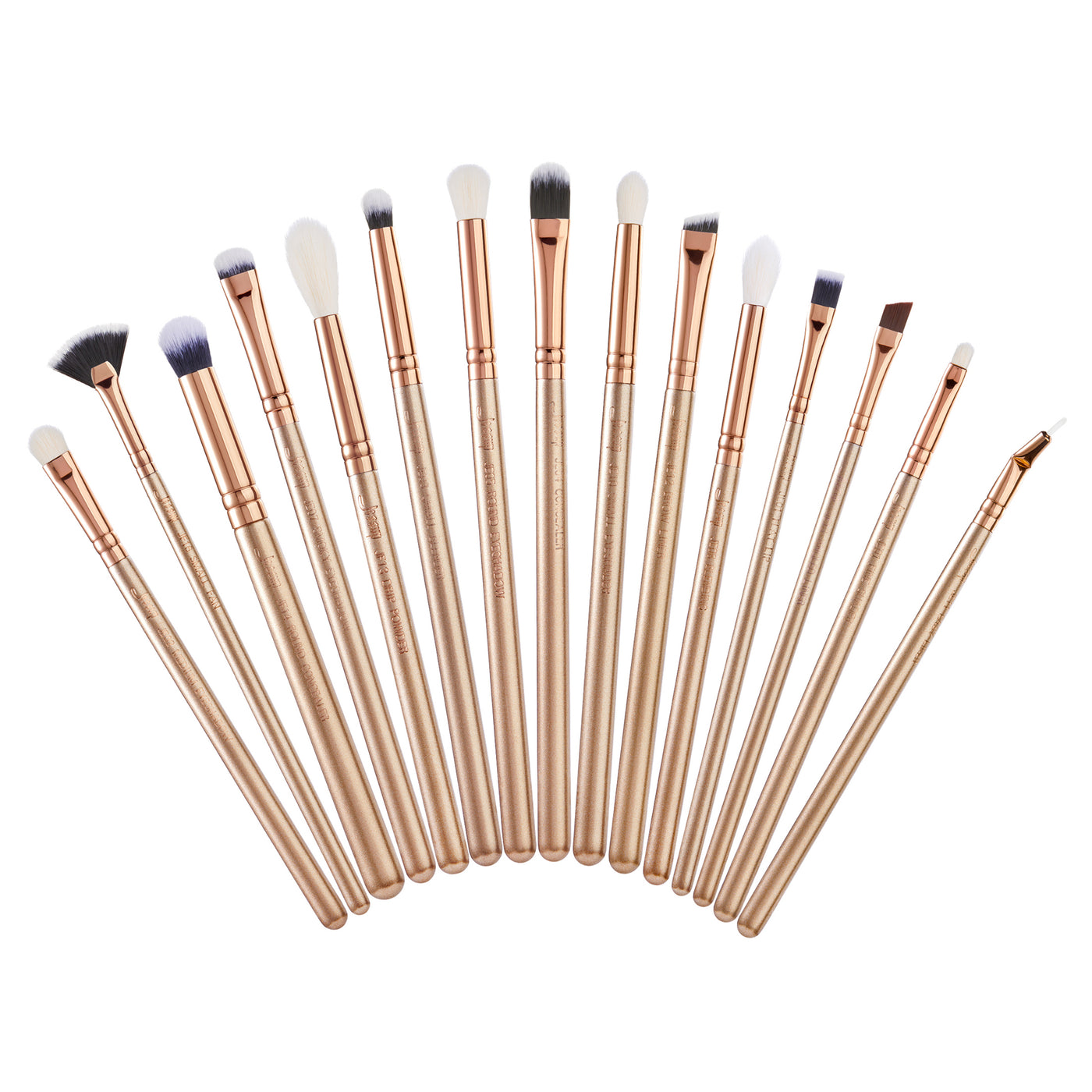 eyeshadow blending brushes set gold 15pcs - Jessup Beauty UK